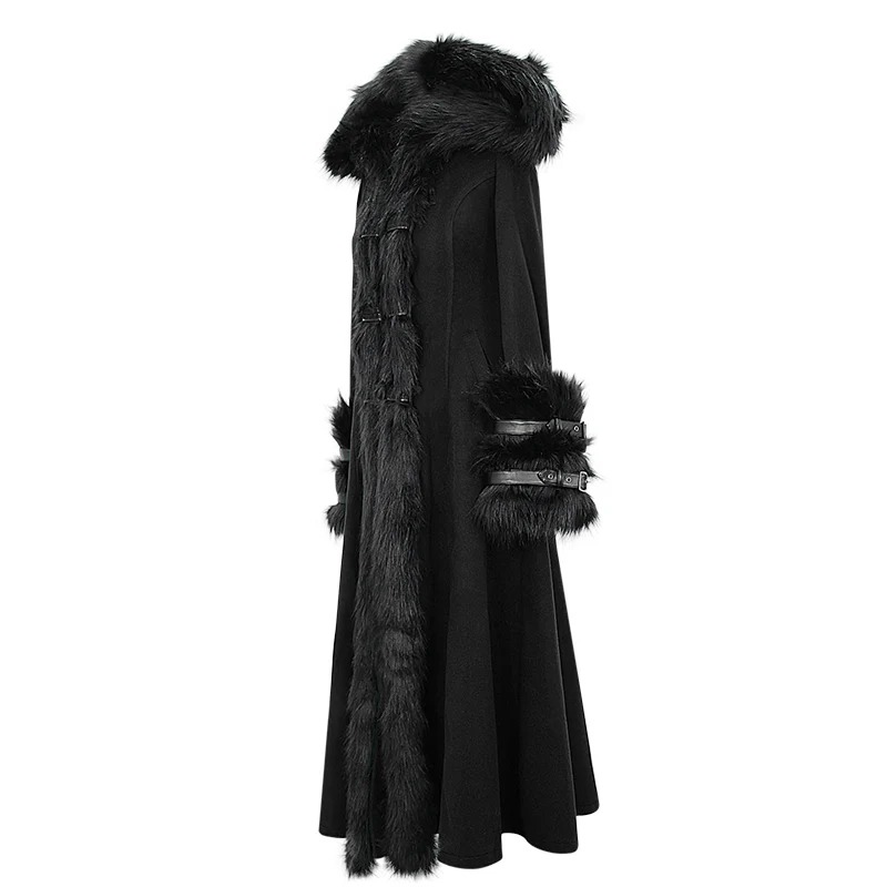 long black fur coat