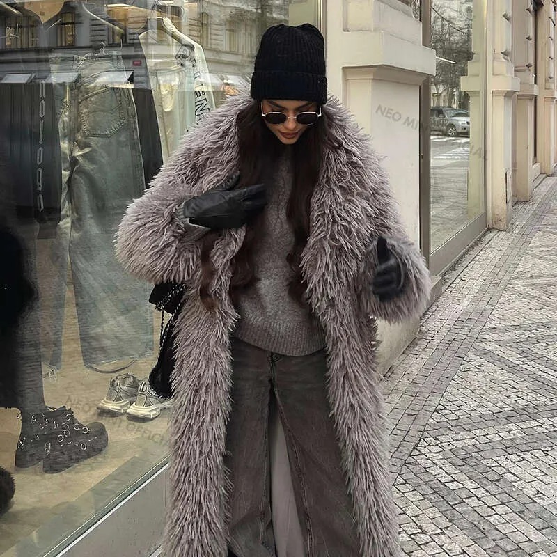 faux fur coat long